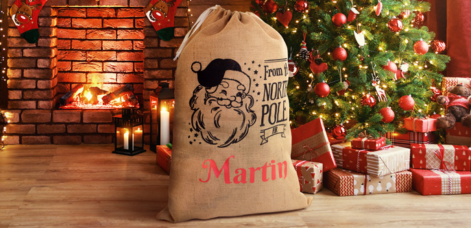 Personalised Santa Gift Sack Stikets