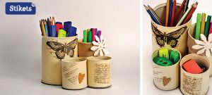 Handmade decoupage pen pot 