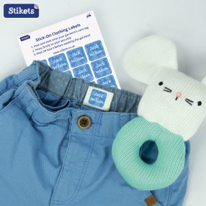 Stick-on clothing labels Stikets 