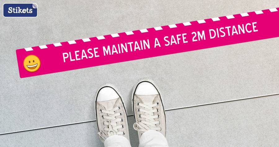 Personalised Safety Distance Floor Signs - Stikets